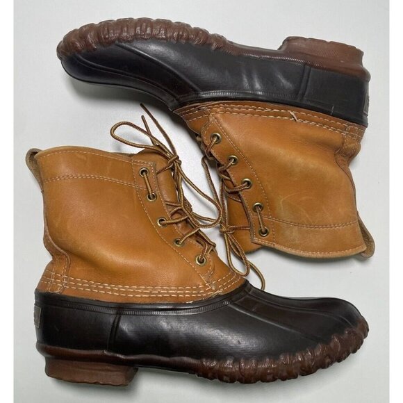 L.L. Bean Vintage Bean Boots Leather Work Duck Hunting Shoes Boots Size Ladies 8 - Picture 4 of 10